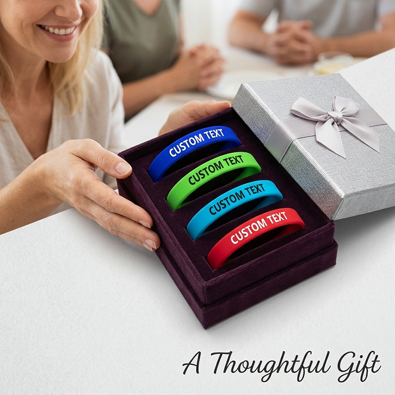 30pcs Custom Silicone Wristbands Set, Personalised Gift
